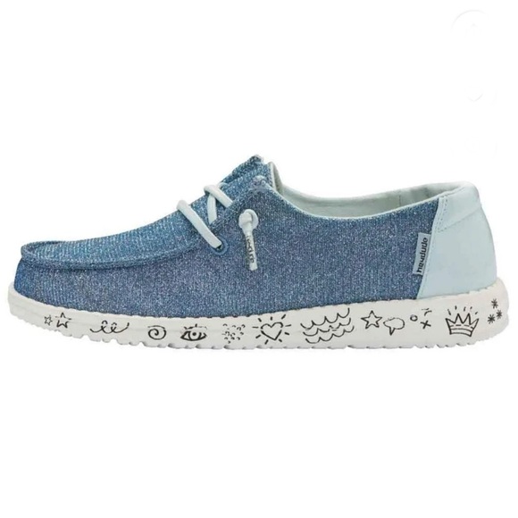 HEY DUDE WENDY DISCO AZUR YOUTH SIZE 1 BLUE - Picture 1 of 11